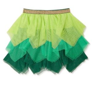 Girls Mesh Tulle Green Skirt Sz XL (14-16) Elastic Waist St. Patricks Day